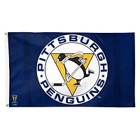 WinCraft Pittsburgh Penguins Drapeau de luxe rétro simple face 3 pi x 5 pi