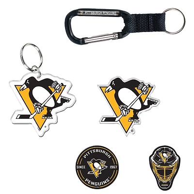 Lot de 5 porte-clés et aimants pour réfrigérateur WinCraft Pittsburgh Penguins