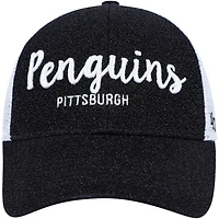 Casquette '47 Pittsburgh Penguins Encore MVP Trucker Snapback noire/blanche pour femme