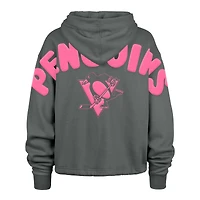 Sweat à capuche court Bright Side Venice '47 pour femme, gris, des Penguins de Pittsburgh