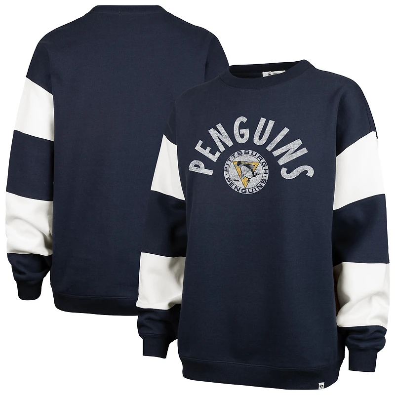 Sweat-shirt à capuche bleu marine '47 Pittsburgh Penguins Eephus Barred pour femme