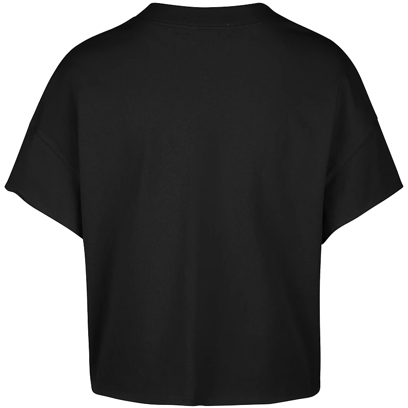 T-shirt surdimensionné à col cranté pour femme, motif Sidney Crosby, noir, avec nom et numéro Elation des Penguins de Pittsburgh, 1947