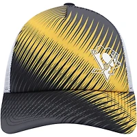 Women's adidas Black/White Pittsburgh Penguins Graphic Foam Trucker Snapback Hat