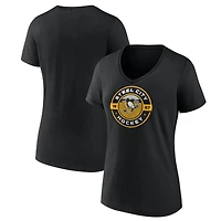 Women's  Black Pittsburgh Penguins Native V-Neck T-Shirt