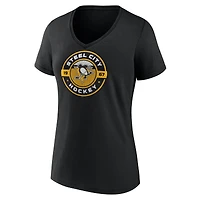 Women's  Black Pittsburgh Penguins Native V-Neck T-Shirt