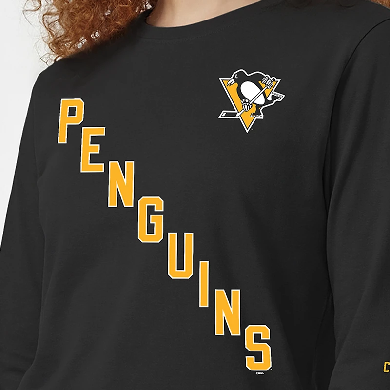 Women's Champion Black Pittsburgh Penguins 2-Hit Long Sleeve T-Shirt