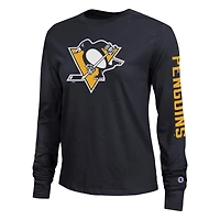 Women's Champion  Black Pittsburgh Penguins 2-Hit Long Sleeve T-Shirt