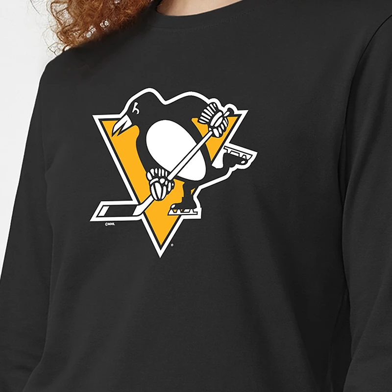 T-shirt à manches longues Champion Black Pittsburgh Penguins 2-Hit pour femmes