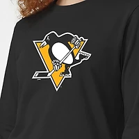 T-shirt à manches longues Champion Black Pittsburgh Penguins 2-Hit pour femmes