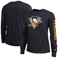 Women's Champion  Black Pittsburgh Penguins 2-Hit Long Sleeve T-Shirt