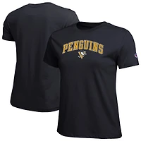 Women's Champion  Black Pittsburgh Penguins Arch Mascot Logo T-Shirt