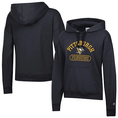 Women's Champion  Black Pittsburgh Penguins Arched Pill Box Hoodie