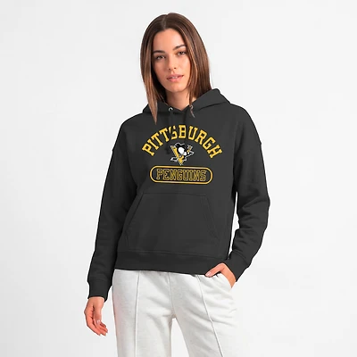 Women's Champion  Black Pittsburgh Penguins Arched Pill Box Hoodie