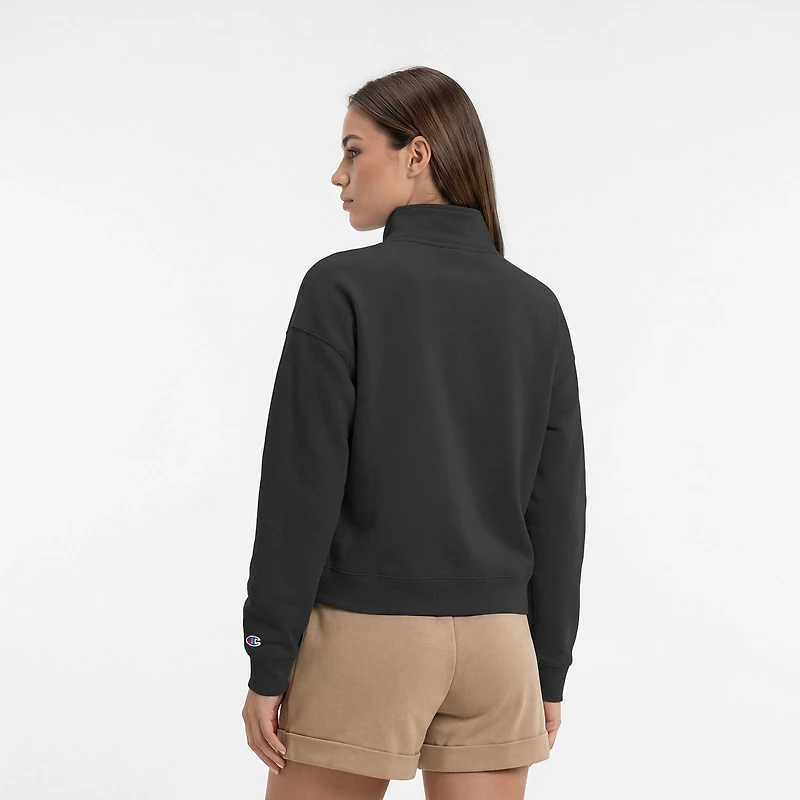 Women's Champion  Black Pittsburgh Penguins Powerblend Quarter-Zip Sweatshirt