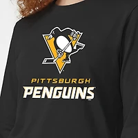 T-shirt à manches longues Champion Black Pittsburgh Penguins pour femmes