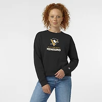 Women's Champion  Black Pittsburgh Penguins Wordmark Lockup Powerblend Sweatshirt