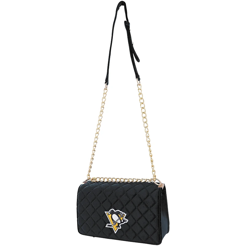 Sac à main Cuce pour femmes, en velours, aux couleurs de l'équipe des Penguins de Pittsburgh.