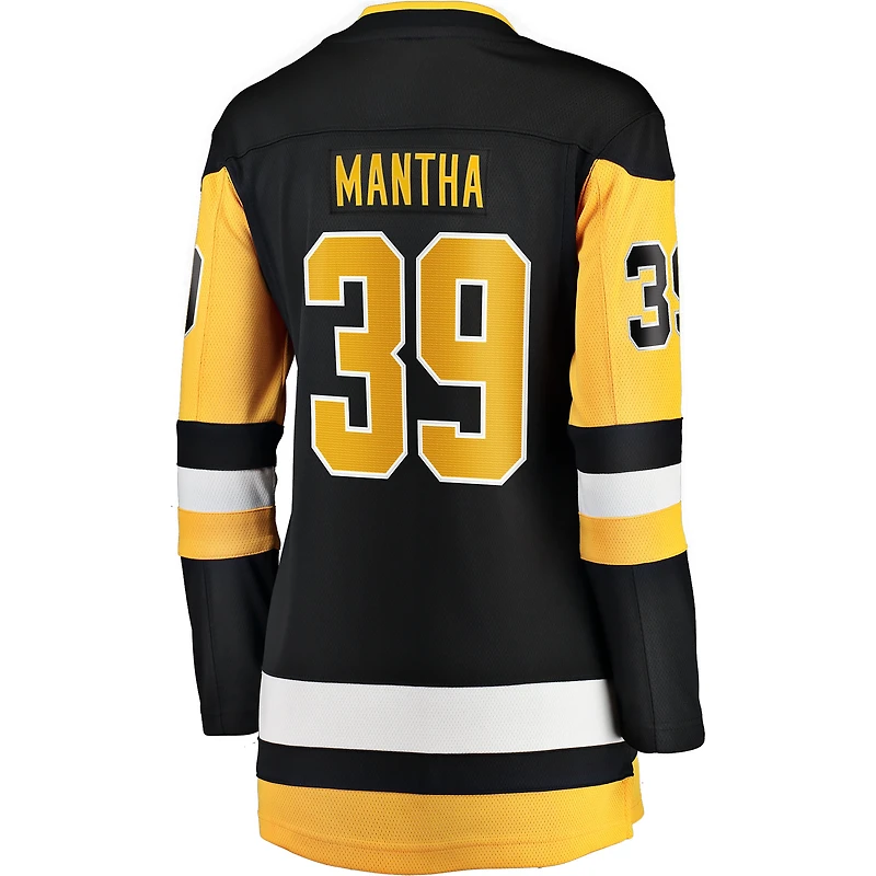 Maillot Anthony Mantha noir des Penguins de Pittsburgh pour femmes, équipe nationale football américain