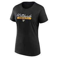 Ensemble de deux t-shirts fan Fanatics pour femmes, noir/or, Pittsburgh Penguins