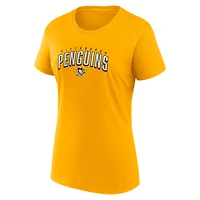 Ensemble de deux t-shirts fan Fanatics pour femmes, noir/or, Pittsburgh Penguins