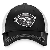 Casquette réglable de camionneur fondamental des Penguins de Pittsburgh Fanatics pour femmes, noir/blanc