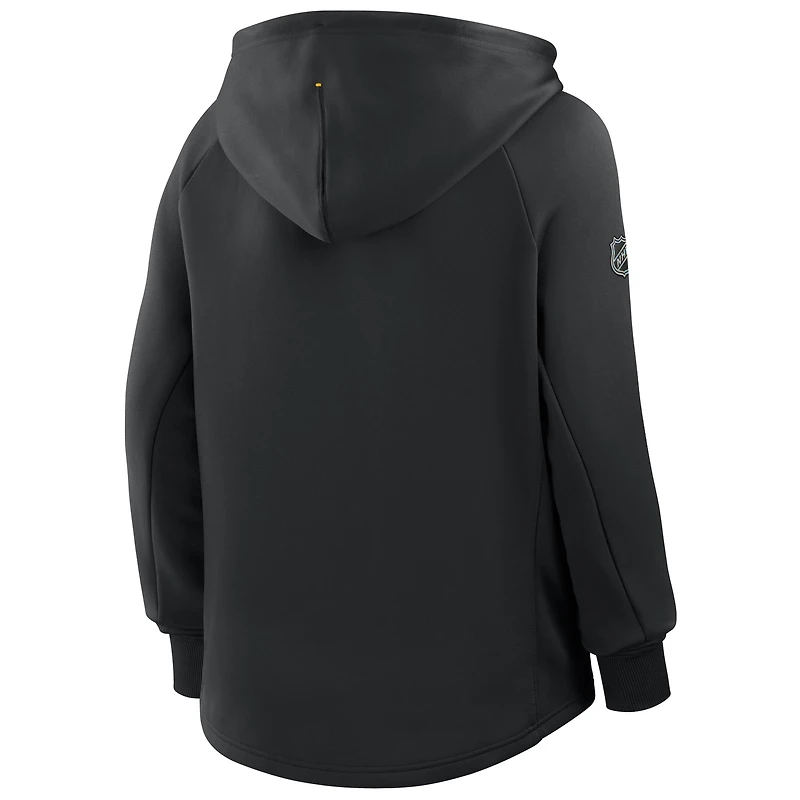 Women's Fanatics Black Pittsburgh Penguins Authentic Pro Rink Raglan Full-Zip Hoodie
