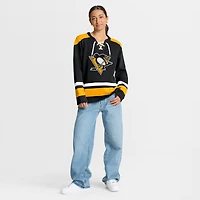 Sweat-shirt à lacets manches longues Icing Fanatics pour femme, noir, des Penguins de Pittsburgh