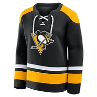 Sweat-shirt à lacets manches longues Icing Fanatics pour femme, noir, des Penguins de Pittsburgh