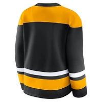 Sweat-shirt à lacets manches longues Icing Fanatics pour femme, noir, des Penguins de Pittsburgh