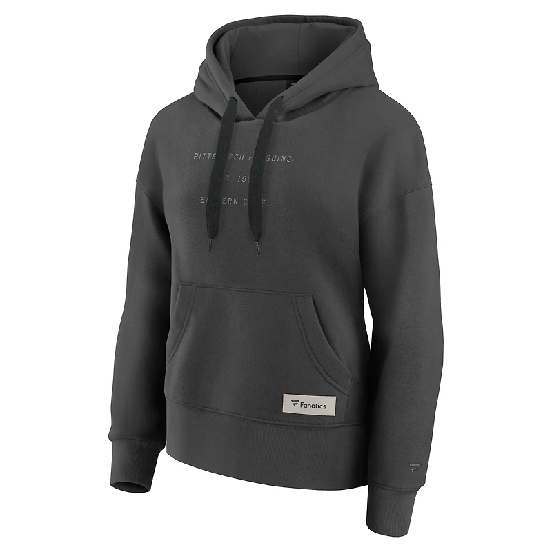 Women's Fanatics Charcoal Pittsburgh Penguins Elements Future Ground Subtle Tonal Pullover Hoodie