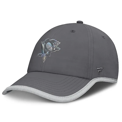 Casquette ajustable réflectrice fondamentale Fanatics pour femmes, couleur charbon, des Penguins de Pittsburgh