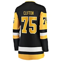 Women's Fanatics Connor Clifton Black Pittsburgh Penguins Home Breakaway Jersey