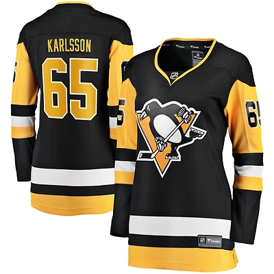 Maillot d'échappée à domicile noir des Penguins de Pittsburgh Fanatics Erik Karlsson pour femmes