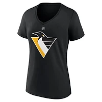 T-shirt noir à col en V avec nom et numéro Evgeni Malkin des Penguins de Pittsburgh, édition spéciale 2.0 marque Fanatics pour femmes