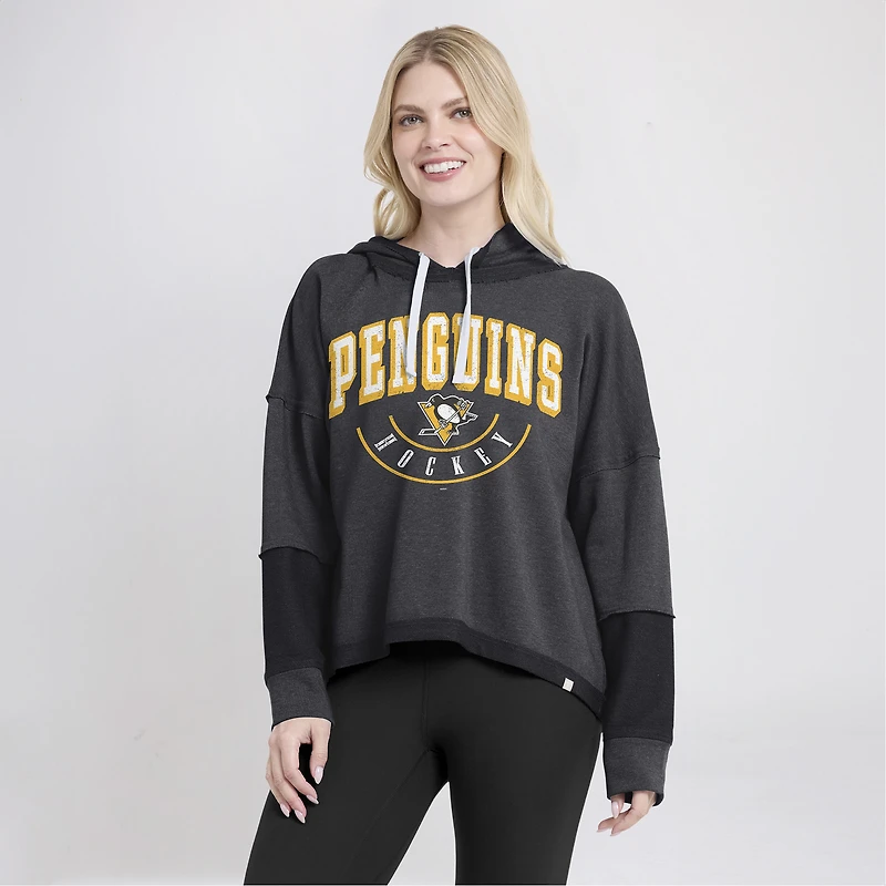 Chandail à capuche Fanatics Heather Charcoal Pittsburgh Penguins Lux Lounge pour femmes