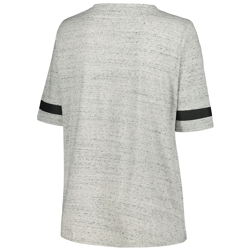 T-shirt à lacets grande taille Fanatics Heather Grey Pittsburgh Penguins pour femmes