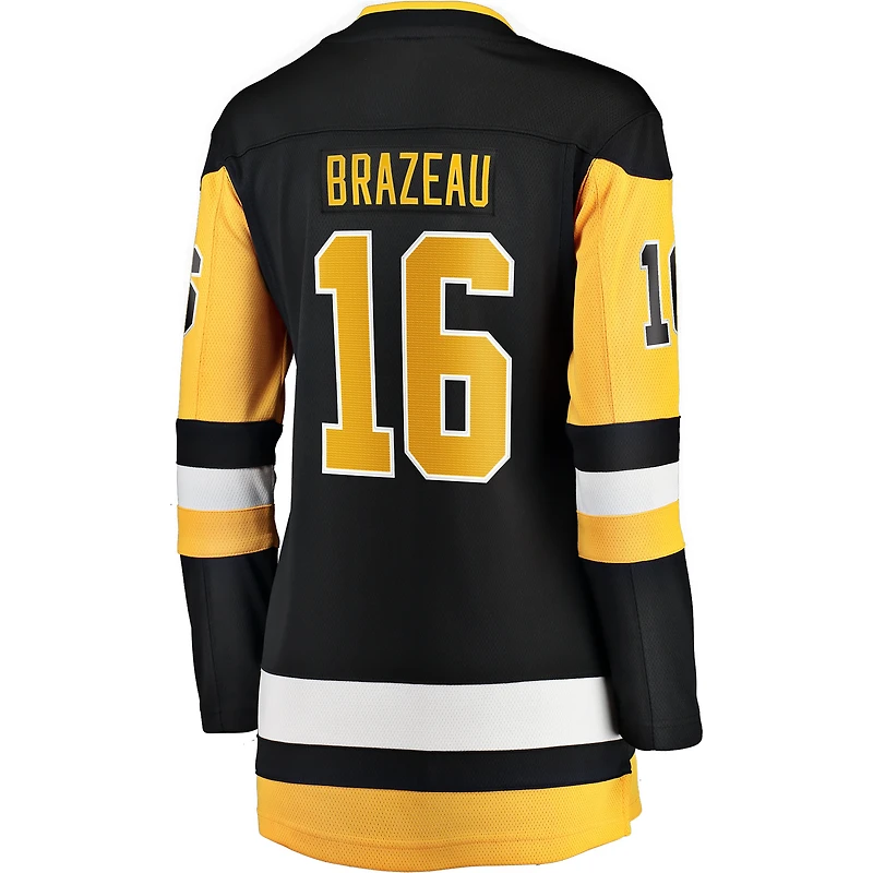 Women's Fanatics Justin Brazeau Black Pittsburgh Penguins Home Breakaway Jersey