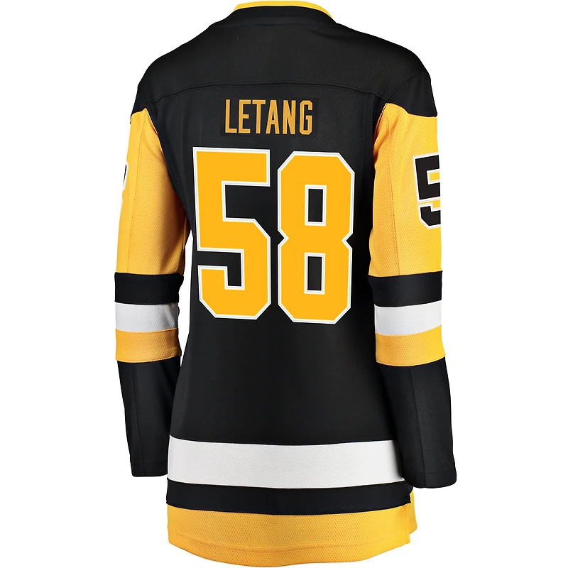 Maillot domicile noir Kris Letang des Penguins de Pittsburgh pour femmes (Fanatics).