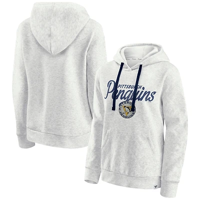 Sweat à capuche matelassé True Classics Oatmeal Pittsburgh Penguins Fanatics pour femmes