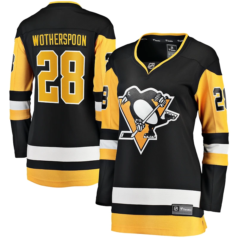 Maillot Parker Wotherspoon noir pour femme, équipe nationale des Penguins de Pittsburgh, féminine