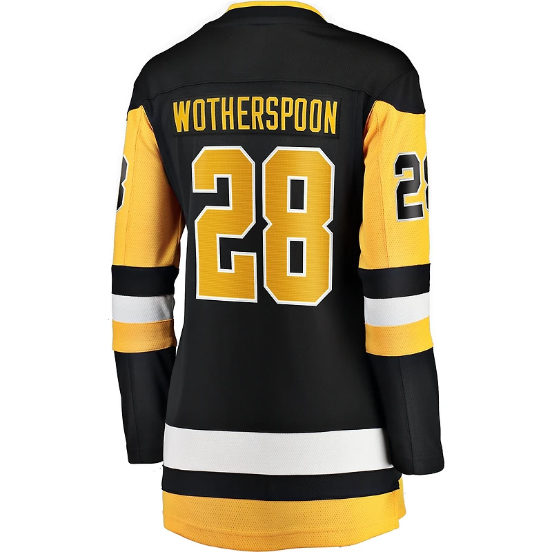 Maillot Parker Wotherspoon noir pour femme, équipe nationale des Penguins de Pittsburgh, féminine