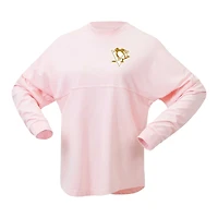 T-shirt à manches longues en jersey rose Fanatics Pittsburgh Penguins Spirit pour femmes