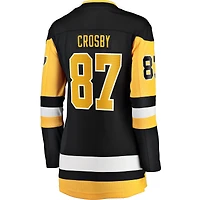 Fanatics pour femmes Sidney Crosby Noir Pittsburgh Penguins Captain Patch Home Breakaway Maillot