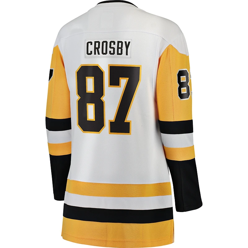 Maillot de joueur première division des Penguins Pittsburgh Sidney Crosby pour femmes Fanatics Blanc