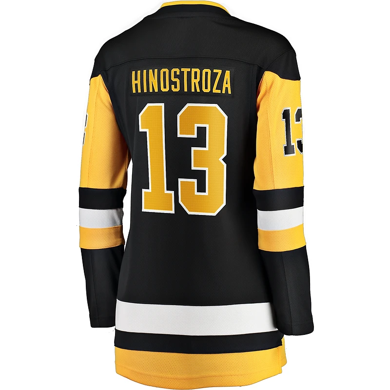 Maillot de joueur échappé à domicile Fanatics Vinnie Hinostroza des Penguins Pittsburgh, noir, pour femmes
