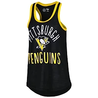 Débardeur à encolure dégagée et dos nageur pour femme G-III 4Her by Carl Banks Noir Pittsburgh Penguins
