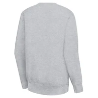 Women's G-III 4Her by Carl Banks Heather Gray Pittsburgh Penguins Collage Graphic Fleece Long Sleeve Pullover Sweatshirt