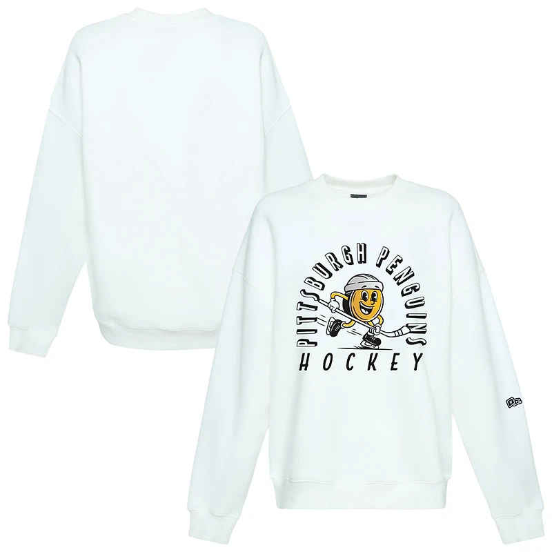 Sweat-shirt oversize Hype and Vice blanc Pittsburgh Penguins Action Mascot pour femme