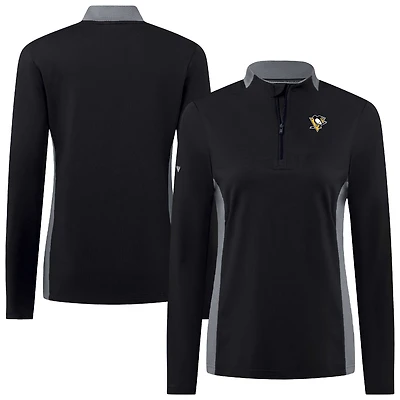 Haut à glissière quart de tour Moxie Insignia Core pour femme des Penguins Pittsburgh Levelwear, noir