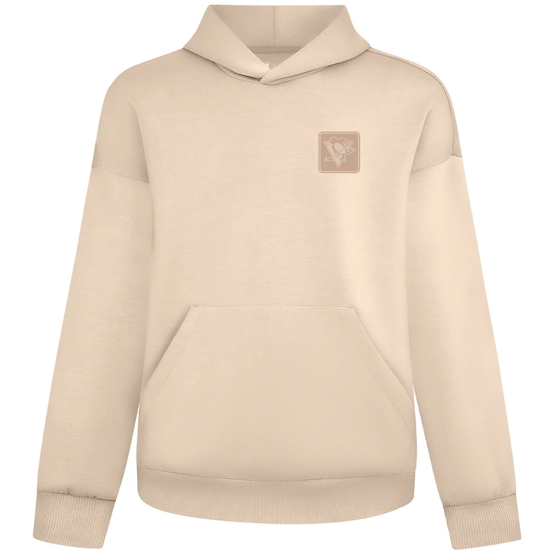 Women's Levelwear Khaki Pittsburgh Penguins Tri-Blend Luxe Signature Hoodie